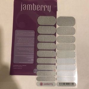 NWT Jamberry nail wraps Gray & Silver Pinstripe